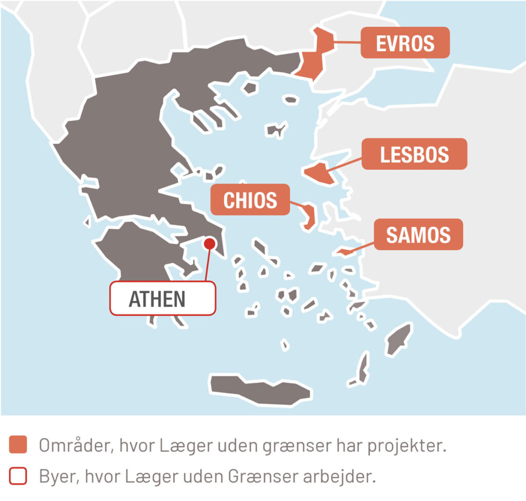 Områder, hvor Læger uden grænser har projekter og byer, hvor Læger uden Grænser arbejder.
