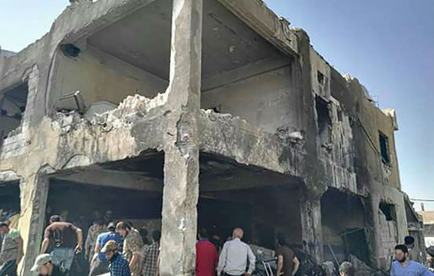 Dette hospital i Idlib provinsen blev støttet af Læger uden Grænser. Det blev sønderbombet i 2016. Fire sundhedsarbejdere og ni patienter døde. 80 procent af hospitalets medicinske udstyr blev ødelagt. © Læger uden Grænser