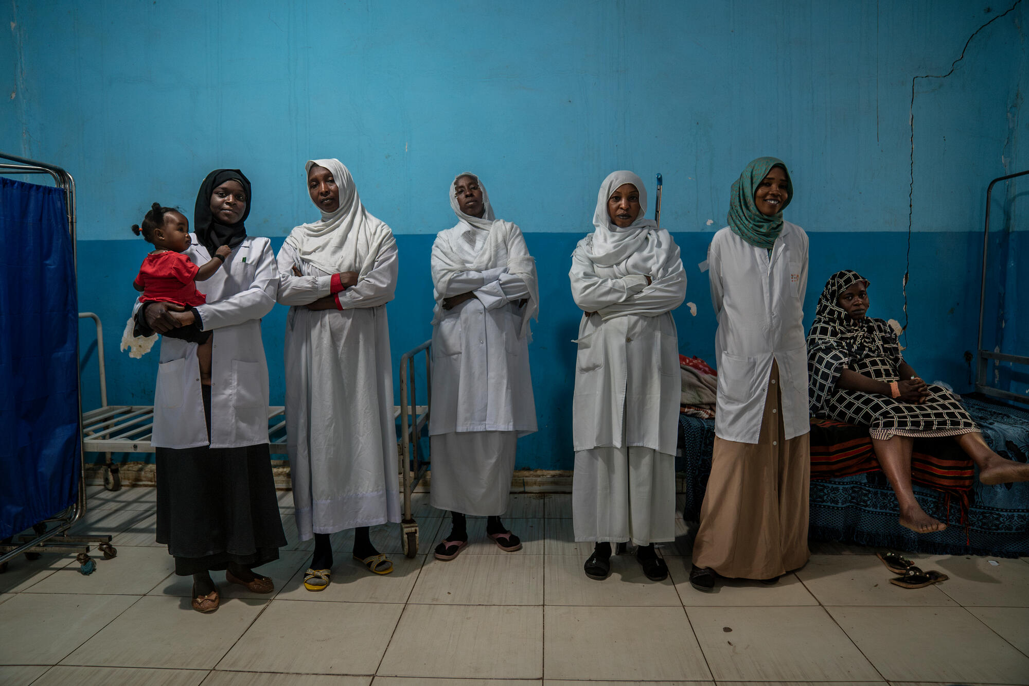 Nurses in the MSF-run maternity ward of El Geneina Teaching Hospital, the only referral hospital in all of West Darfur, Sudan - Sudan
