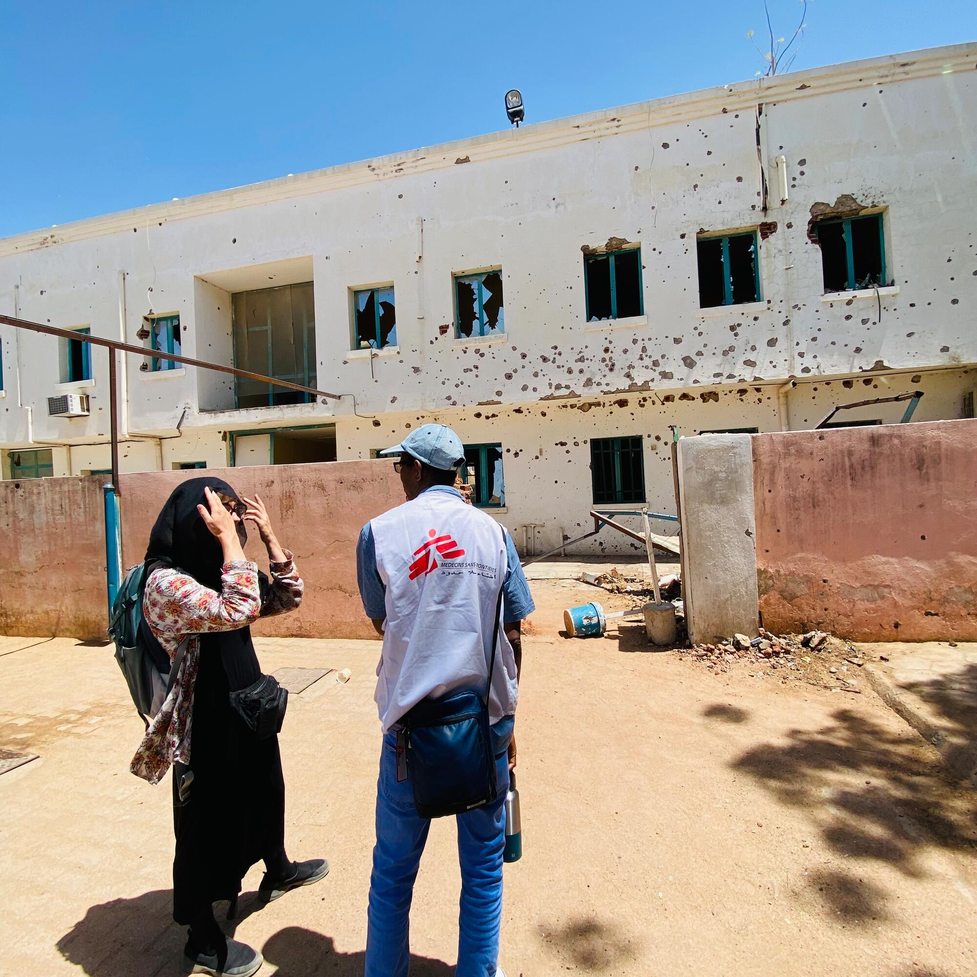 MSF teams reassessing the damage at an MSF-supported health facility in Sudan, following a looting and storming incident - Sudan