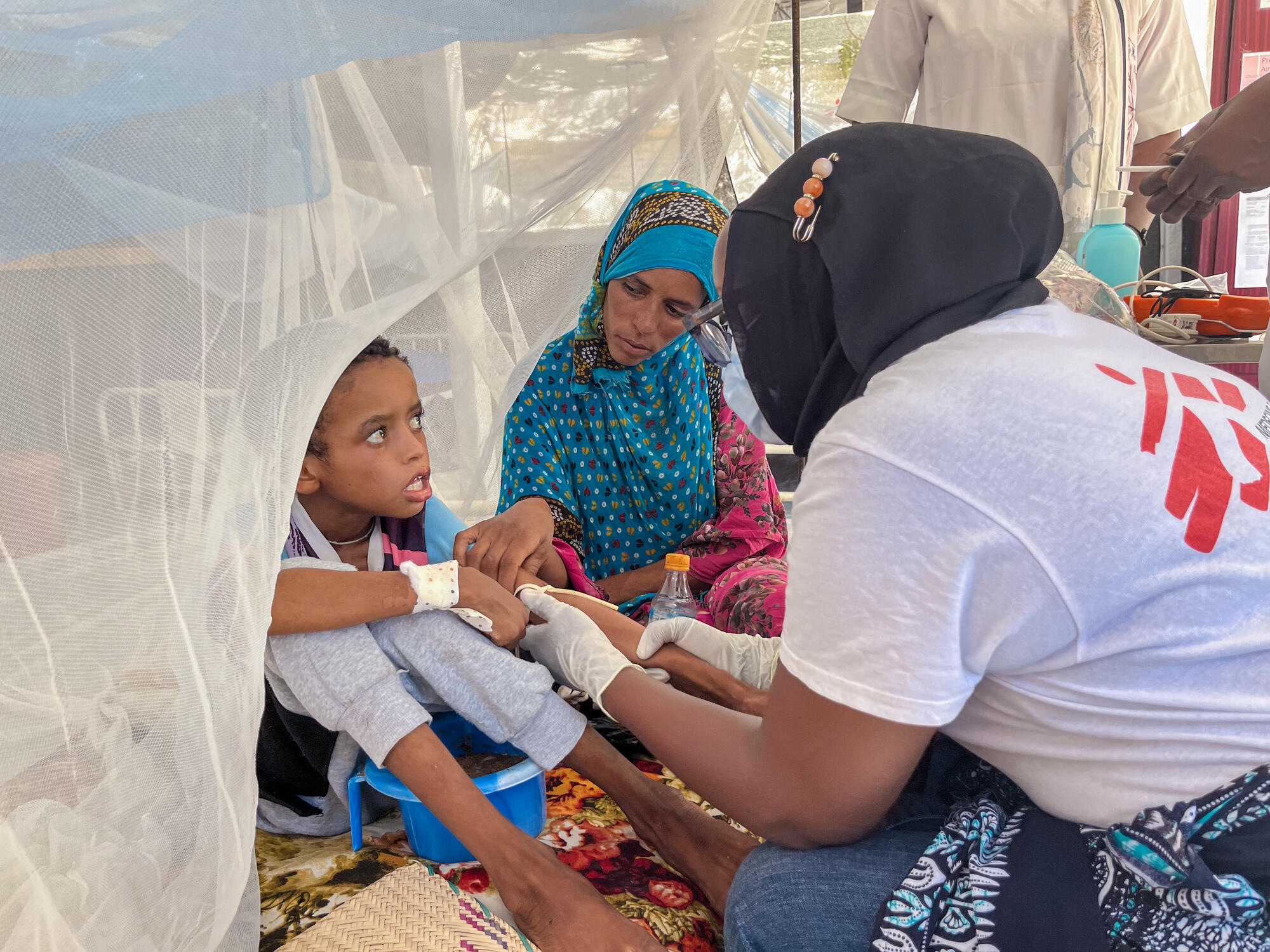 In the treatment unit at Ati Hospital, an 11-year-old boy named Daoud Mahadi is slowly recovering - Chad