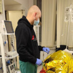 MSF anesthesiologist Roman Horenko treating a patient with hypothermia at the hospital in Dnipropetrovsk region, eastern part of Ukraine - Ukraine