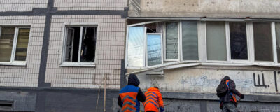 A house, where MSF procurement supervisor Kseniia Lipynska lives, where damaged during the drone attack on Dnipro, eastern part of Ukraine - Ukraine