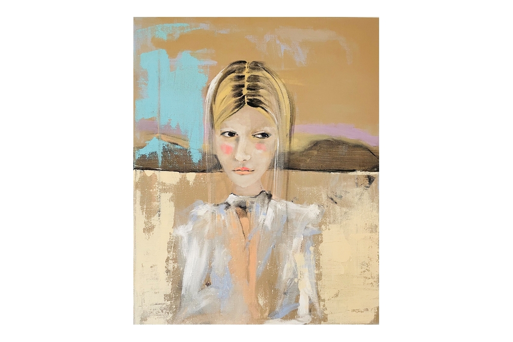 Between Something - Akryl på hør canvas