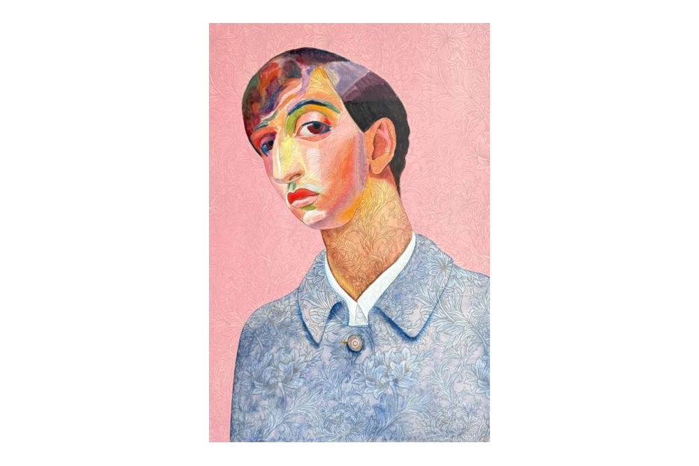 Parafrase (pink) - Giclée-kunsttryk efter originalt oliemaleri, mørk ramme