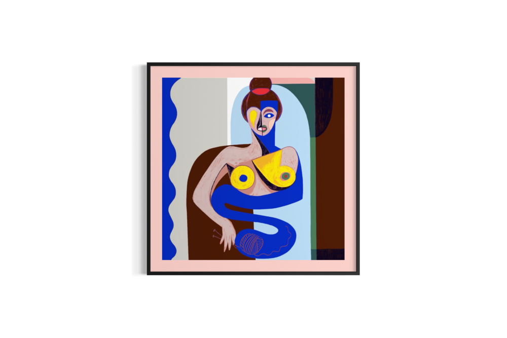 Teach a Girl to nit - Giclée kunsttryk efter originalt maleri